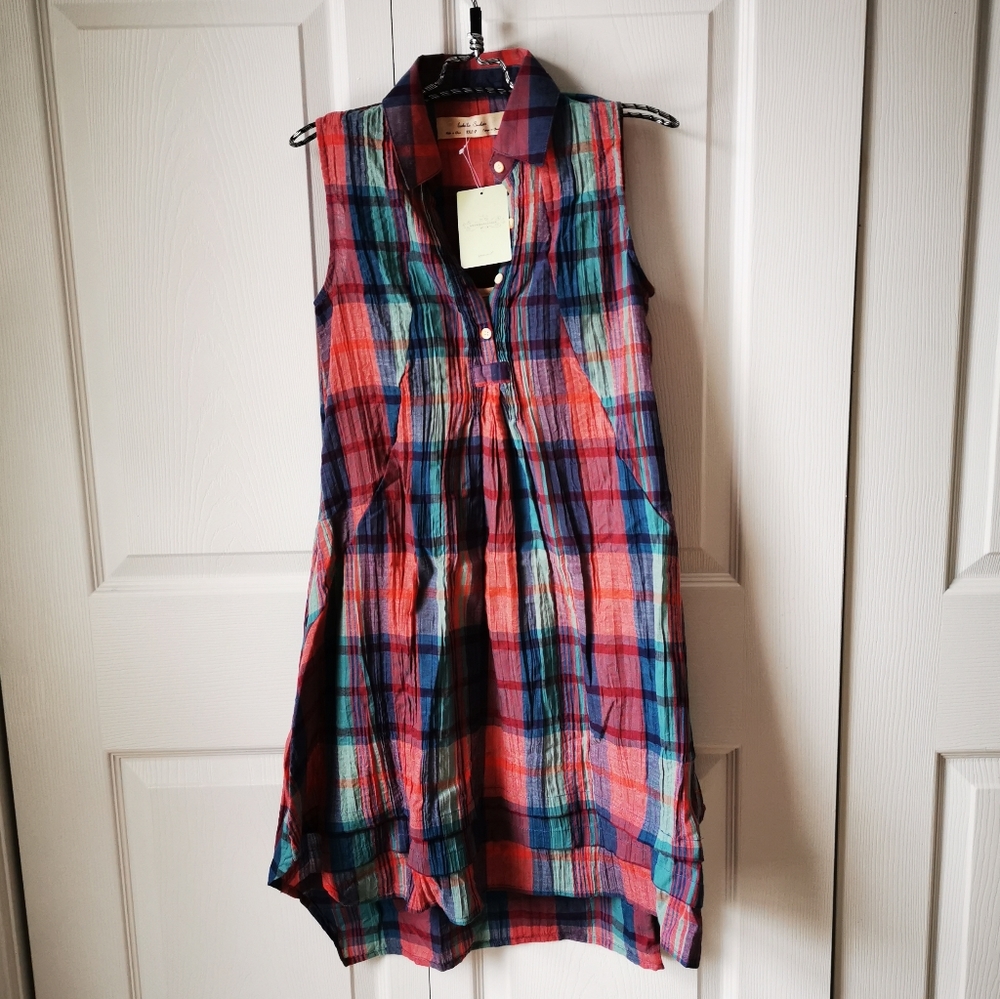 Anthropologie Handkerchief Plaid Dress xxs petite